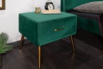 Bedside table Famous velvet emerald green