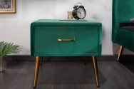 Bedside table Famous velvet emerald green