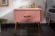 Bedside table Famous velvet dusky pink