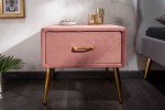 Bedside table Famous velvet dusky pink