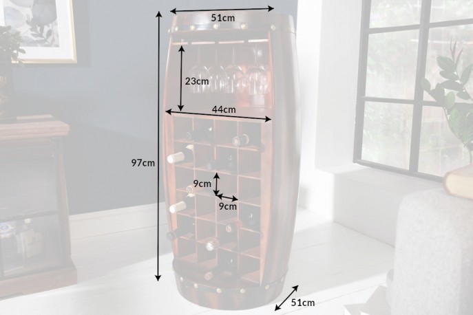 Wine rack Bodega 97cm brown