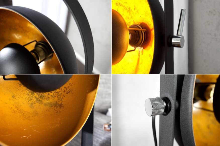 Stehleuchte Studio schwarz gold 3er