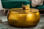 Coffee table Orient Storage 70cm aluminum gold
