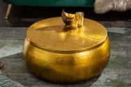 Coffee table Orient Storage 70cm aluminum gold