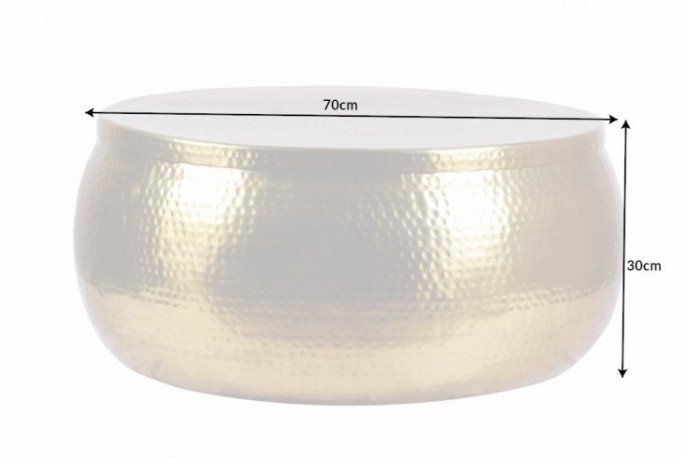Coffee table Orient Storage 70cm aluminum gold
