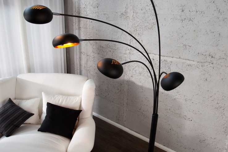 Stehleuchte Five Lights schwarz gold