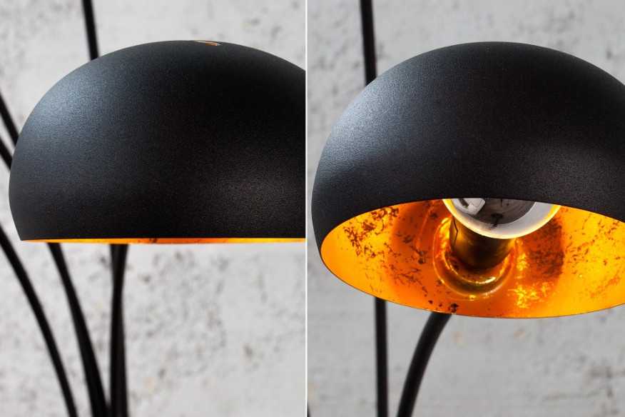Stehleuchte Five Lights schwarz gold