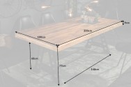 Dining table Industrial 200cm Mango 90mm natural
