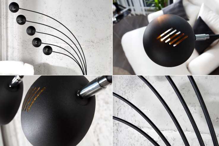 Stehleuchte Five Lights schwarz gold