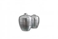Vase Oriental set of 2 silver