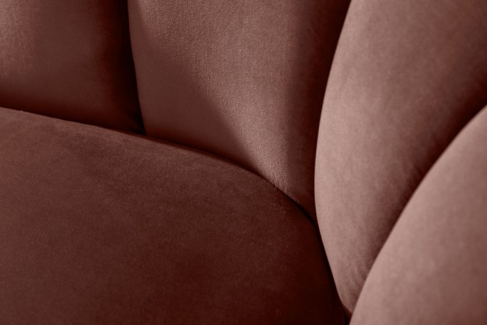 Sofa Arielle 220cm velvet dusky pink