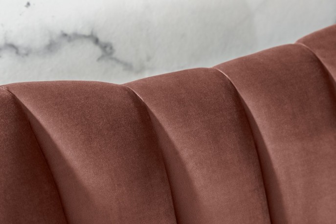 Sofa Arielle 220cm velvet dusky pink
