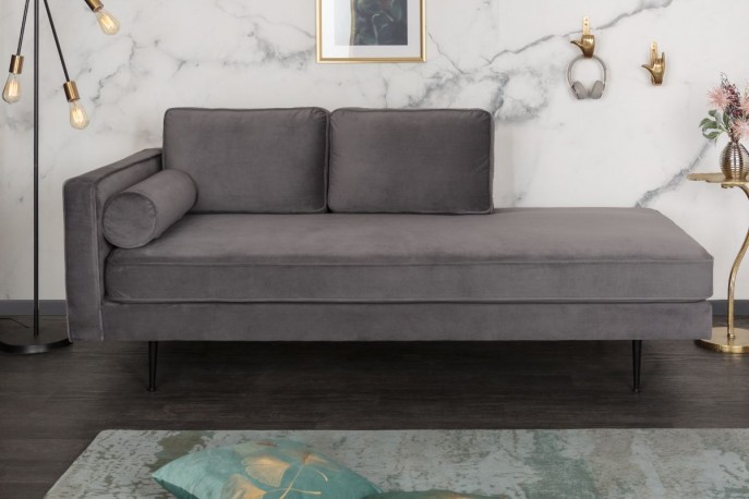 Recamiere Diva 196cm velvet gray