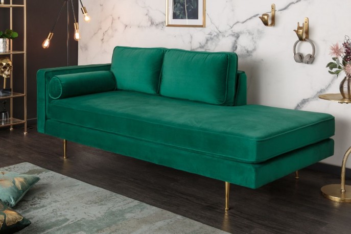 Recamiere Diva 196cm velvet emerald green
