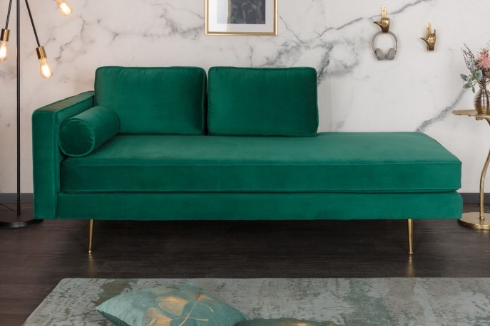 Recamiere Diva 196cm velvet emerald green
