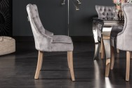 Castle chair velvet gray comfort handle