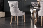 Castle chair velvet gray comfort handle