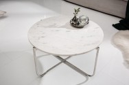 Coffee table Noble 62cm marble white silver