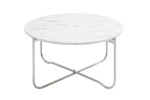 Coffee table Noble 62cm marble white silver