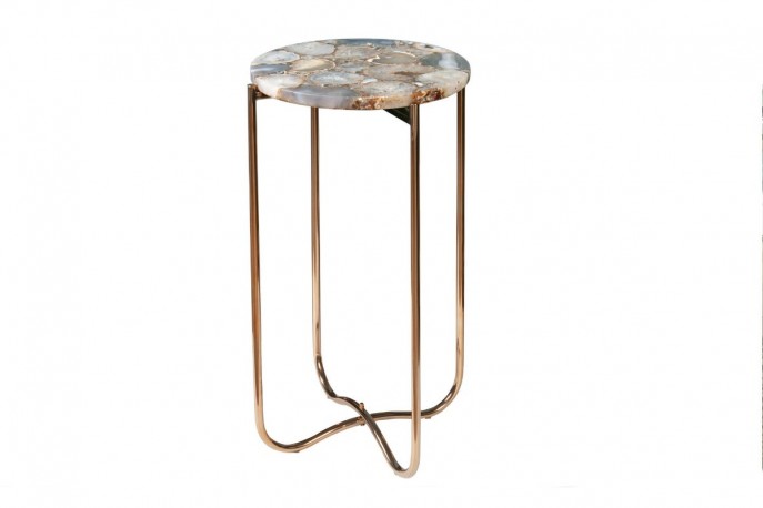 Side table Noble I 35cm agate blue gold