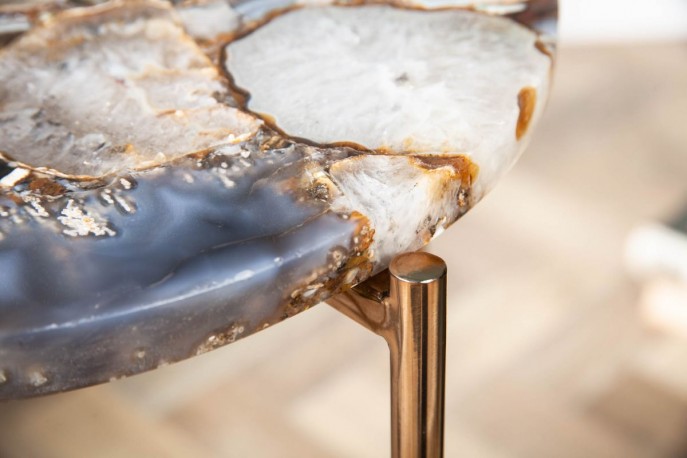 Side table Noble I 35cm agate blue gold