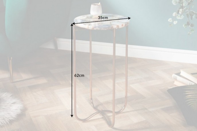 Side table Noble I 35cm agate blue gold