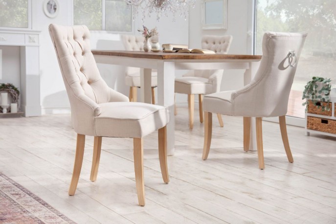 Castle chair linen beige comfort handle