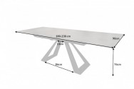 PLUTO - 180-230cm matbord i keramisk antracit