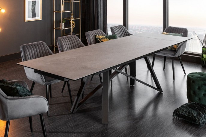 ALTAS - Matbord 180-220-260cm keramisk med betongutseende