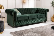 Chesterfield sofa 3 seater velvet green
