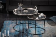 Side table Elements Oriental set of 2 silver