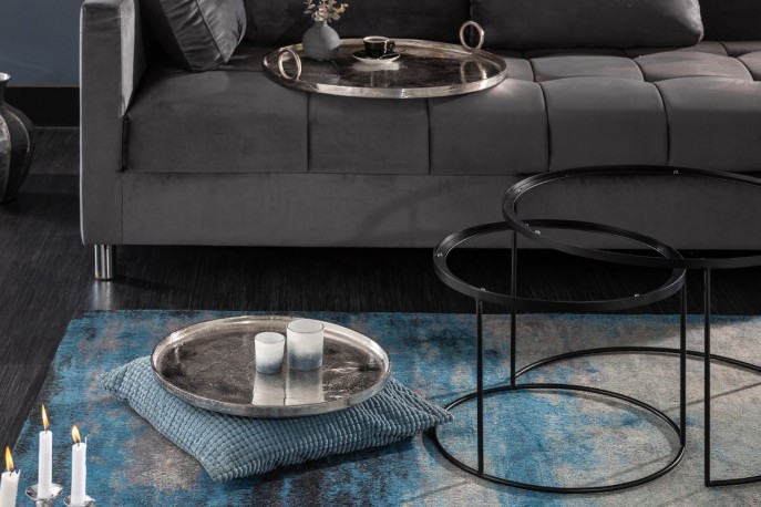 Side table Elements Oriental set of 2 silver