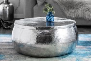 Coffee table Orient Storage 70cm aluminum silver
