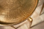 Side table Abstract set of 2 aluminum gold