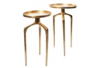 Side table Abstract set of 2 aluminum gold