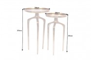 Side table Abstract set of 2 aluminum gold