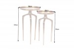 Side table Abstract set of 2 aluminum gold