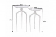 Side table Abstract set of 2 aluminum silver