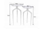 Side table Abstract set of 2 aluminum silver