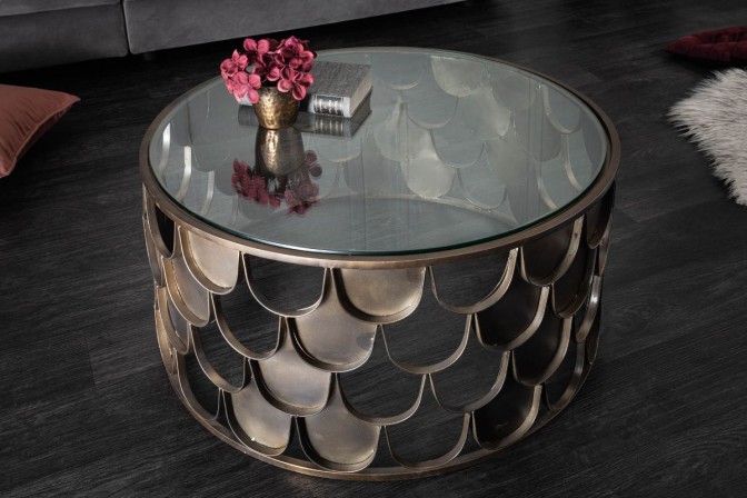 ABSTRACT - Soffbord 70cm abstrakt fiskfjälldesign 2