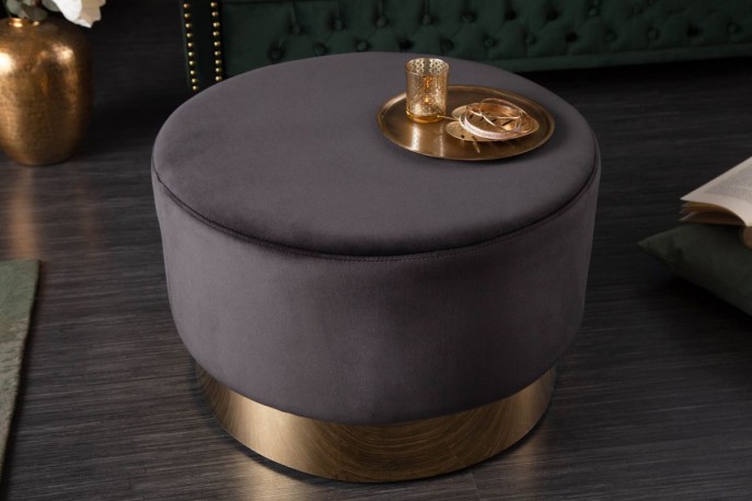 Modern baroque stool 55cm black gold