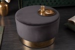 Modern baroque stool 55cm black gold