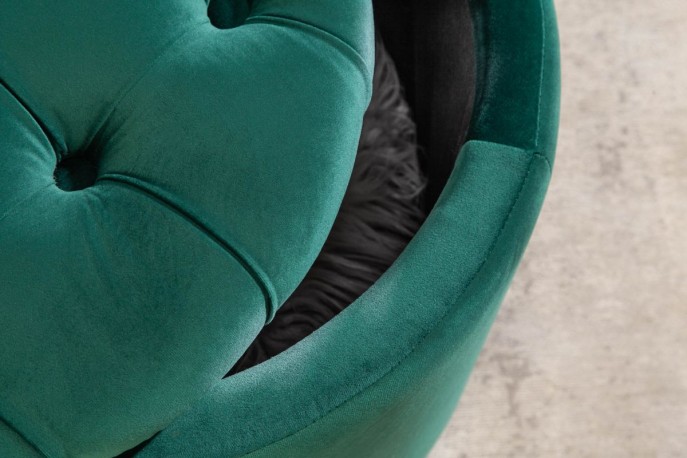 DYWA - 50cm puff i smaragdgrön sammet