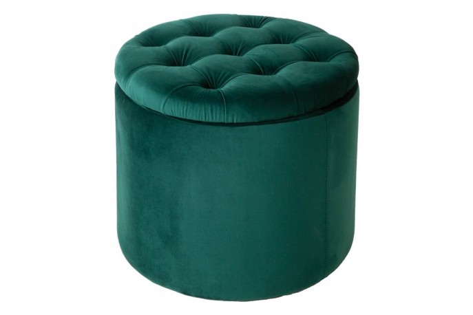 DYWA - 50cm puff i smaragdgrön sammet