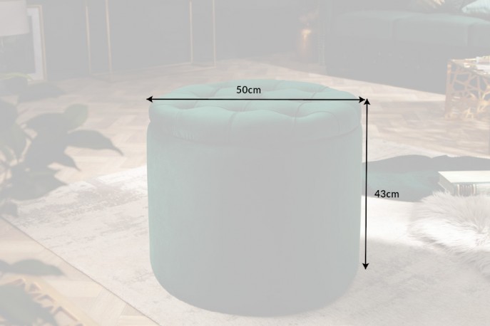 DYWA - 50cm puff i smaragdgrön sammet