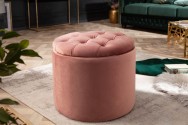 DYWA - 50cm pall/puff i gammelrosa sammet