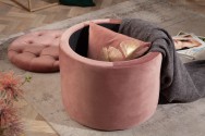 DYWA - 50cm pall/puff i gammelrosa sammet