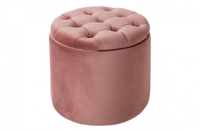 DYWA - 50cm pall/puff i gammelrosa sammet
