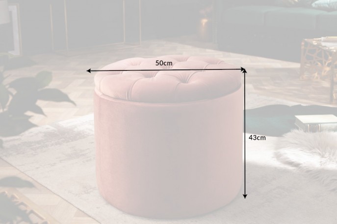 DYWA - 50cm pall/puff i gammelrosa sammet