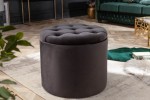 DYWA - 50 cm sittpuff förvaring i svart sammet